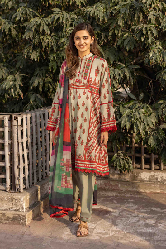 SAPPHIRE | UNSTITCHED 3 PIECE DIGITAL PRINTED KHADDAR SUIT