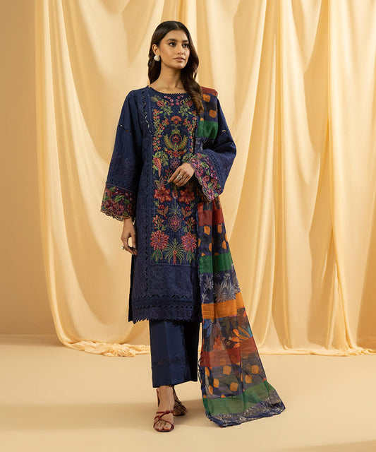 Sapphire LUXE | 3 Piece Unstitched Embroidered Cotton Jacquard Suit | US-LX23VE-4