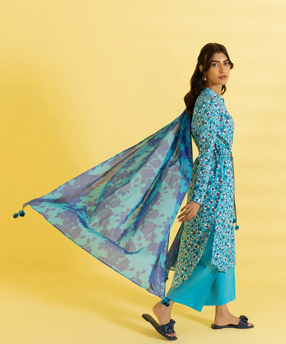 Sapphire | Unstitched 2Pc Printed Lawn - Shirt & Dupatta | 2D-DY23ZV3-3