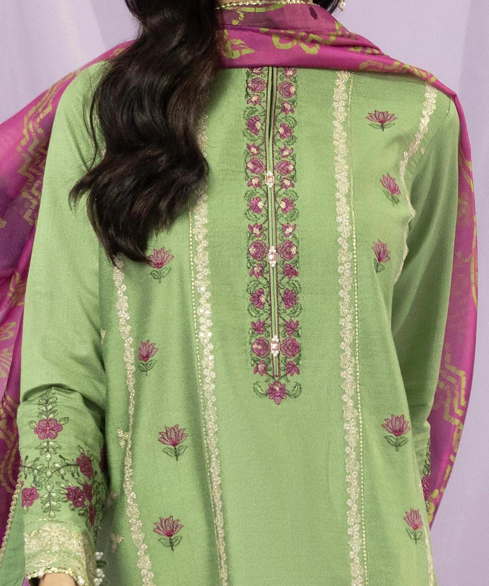 Sapphire LUXE | 3 Piece Unstitched Embroidered Blended Silk Cotton Net Suit | 3FE-LX23V2-2