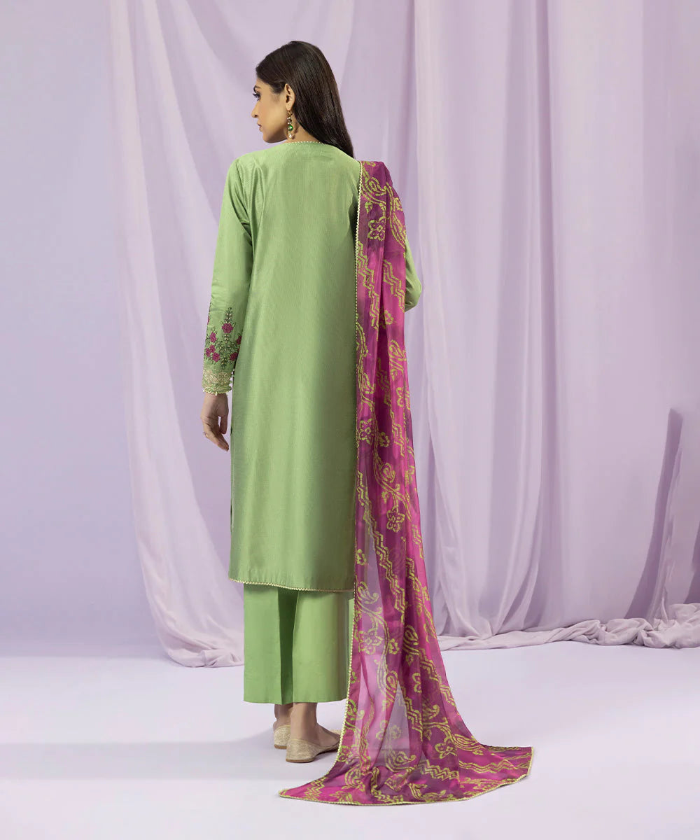 Sapphire LUXE | 3 Piece Unstitched Embroidered Blended Silk Cotton Net Suit | 3FE-LX23V2-2