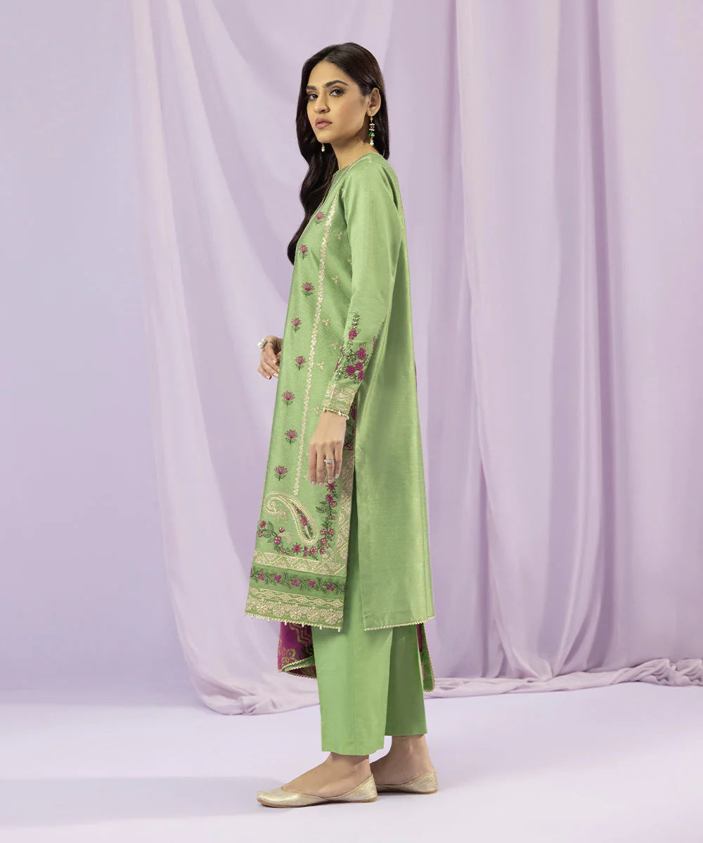 Sapphire LUXE | 3 Piece Unstitched Embroidered Blended Silk Cotton Net Suit | 3FE-LX23V2-2