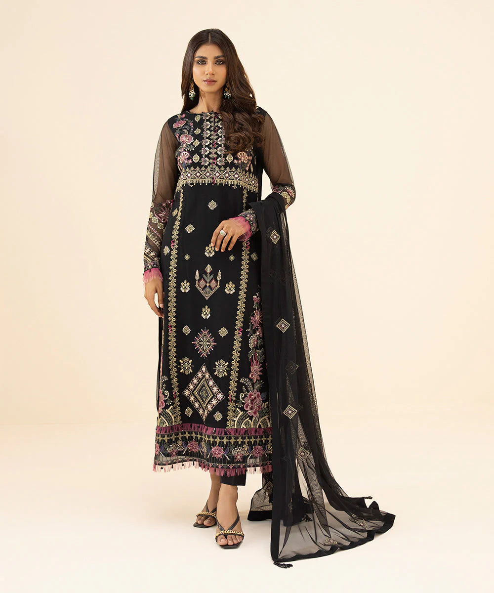 Sapphire LUXE | 3 Piece Unstitched Embroidered Net Suit | 3FE-LX23V3-5