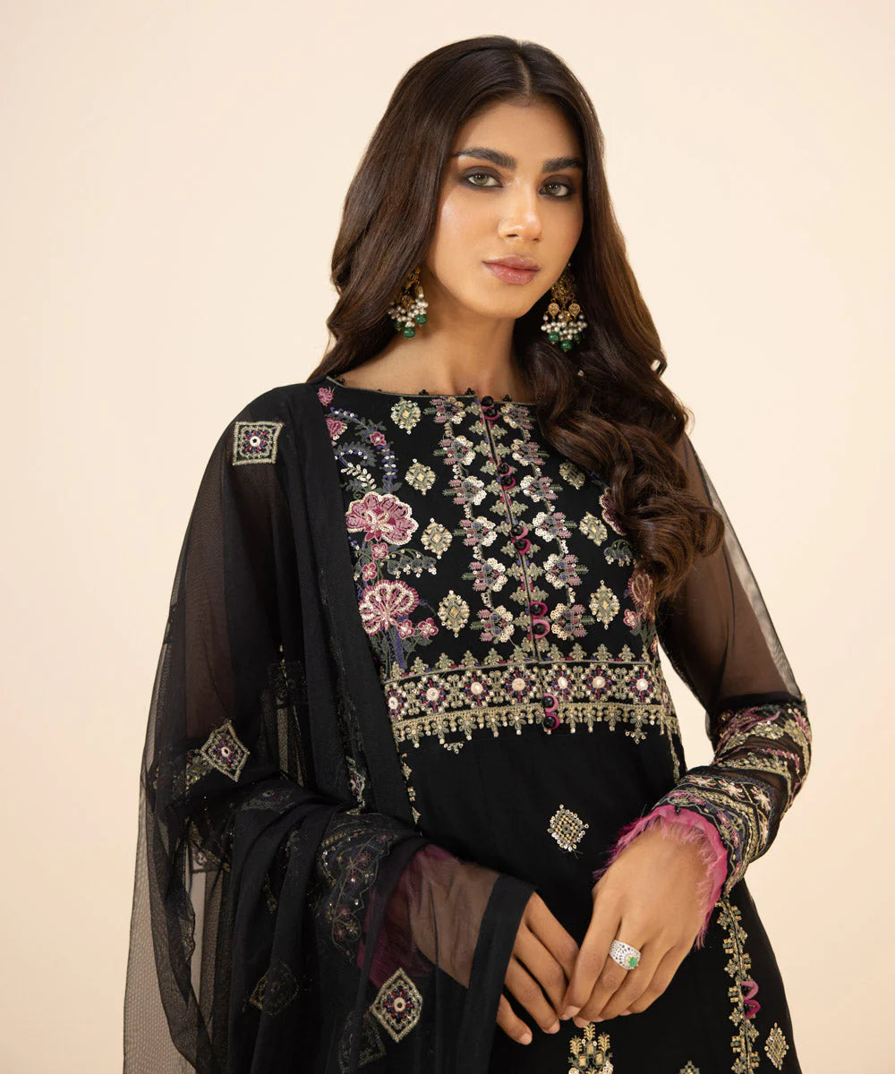 Sapphire LUXE | 3 Piece Unstitched Embroidered Net Suit | 3FE-LX23V3-5