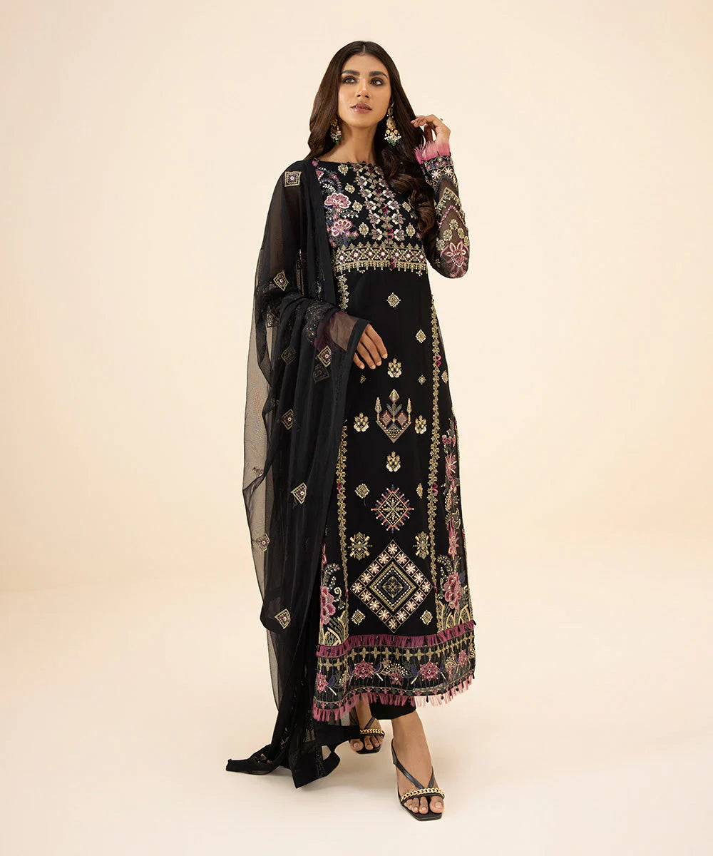 Sapphire LUXE | 3 Piece Unstitched Embroidered Net Suit | 3FE-LX23V3-5