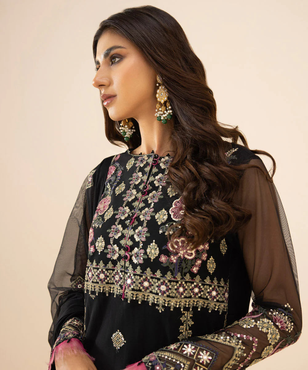 Sapphire LUXE | 3 Piece Unstitched Embroidered Net Suit | 3FE-LX23V3-5