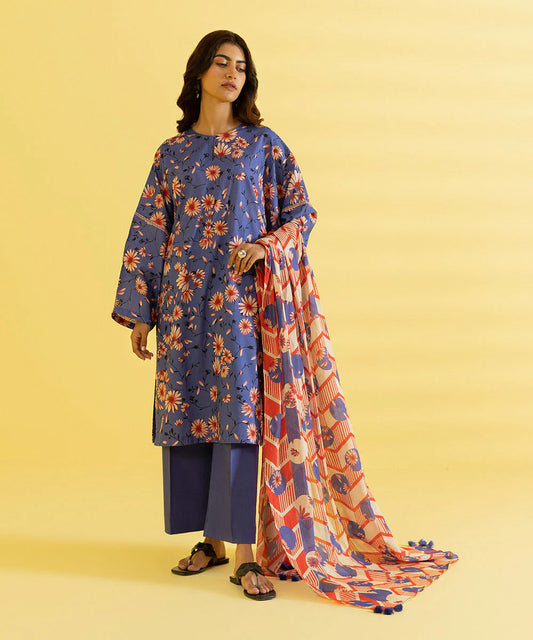Sapphire | Unstitched 3Pc Printed Lawn Suit | 3P-DY23ZV3-2-R