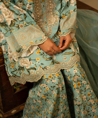 Sapphire | Unstitched 3 Piece - Embroidered Lawn Suit