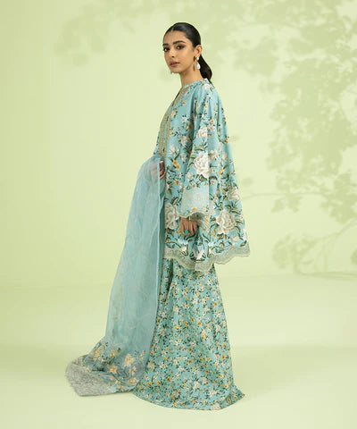 Sapphire | Unstitched 3 Piece - Embroidered Lawn Suit