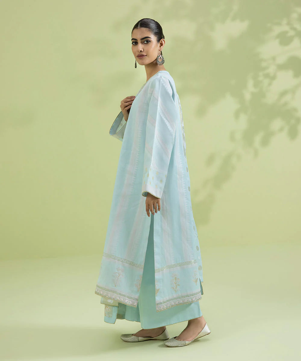 Sapphire | Unstitched 3Pc Embroidered Jacquard Suit