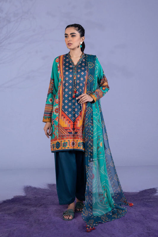 Sapphire | Unstitched 3 Piece - Printed Cambric Suit