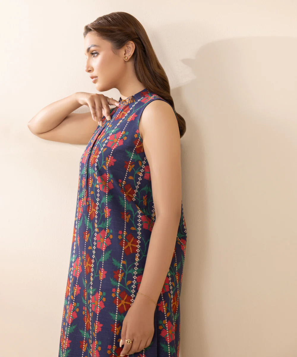 SAPPHIRE | UNSTITCHED 1 PIECE PRINTED LIGHT KHADDAR SHIRT