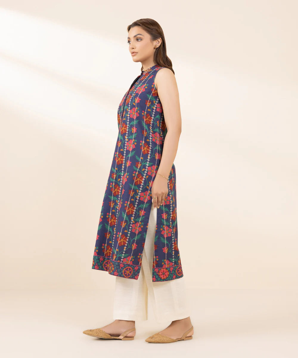 SAPPHIRE | UNSTITCHED 1 PIECE PRINTED LIGHT KHADDAR SHIRT