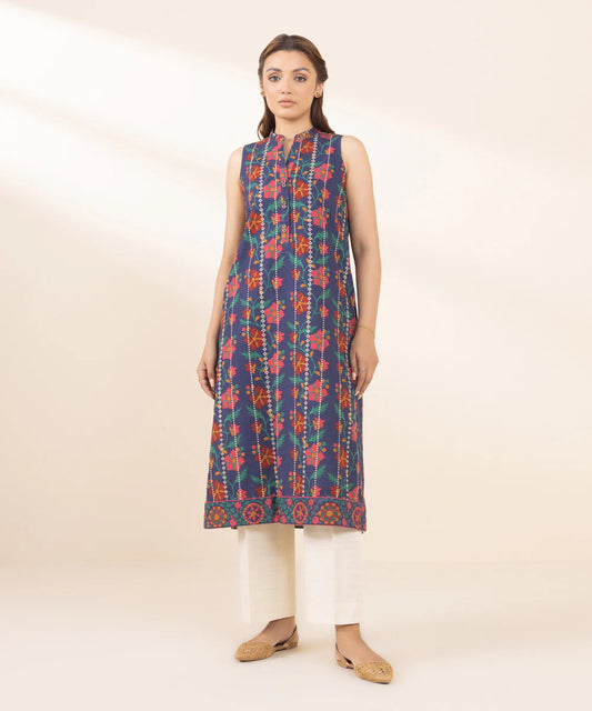 SAPPHIRE | UNSTITCHED 1 PIECE PRINTED LIGHT KHADDAR SHIRT