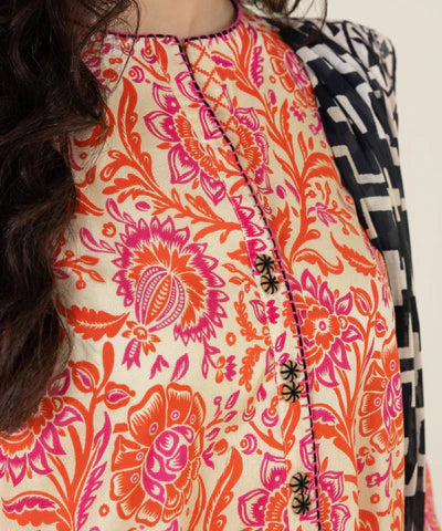 Sapphire | Unstitched 2Pc Printed Lawn - Shirt & Dupatta | U2D-DY23V4-9R