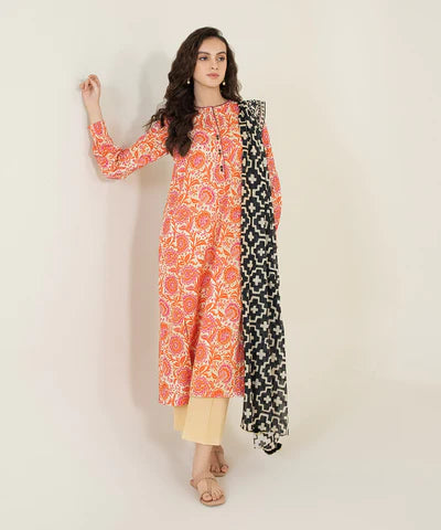 Sapphire | Unstitched 2Pc Printed Lawn - Shirt & Dupatta | U2D-DY23V4-9R