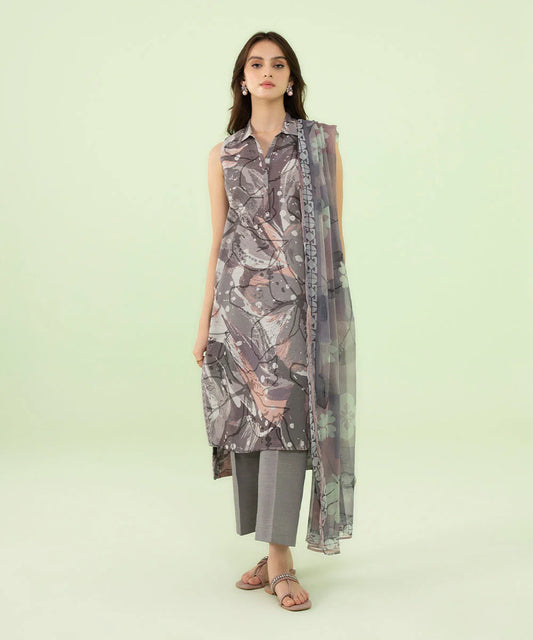 SAPPHIRE | UNSTITCHED 3 PIECE PRINTED LAWN SUIT