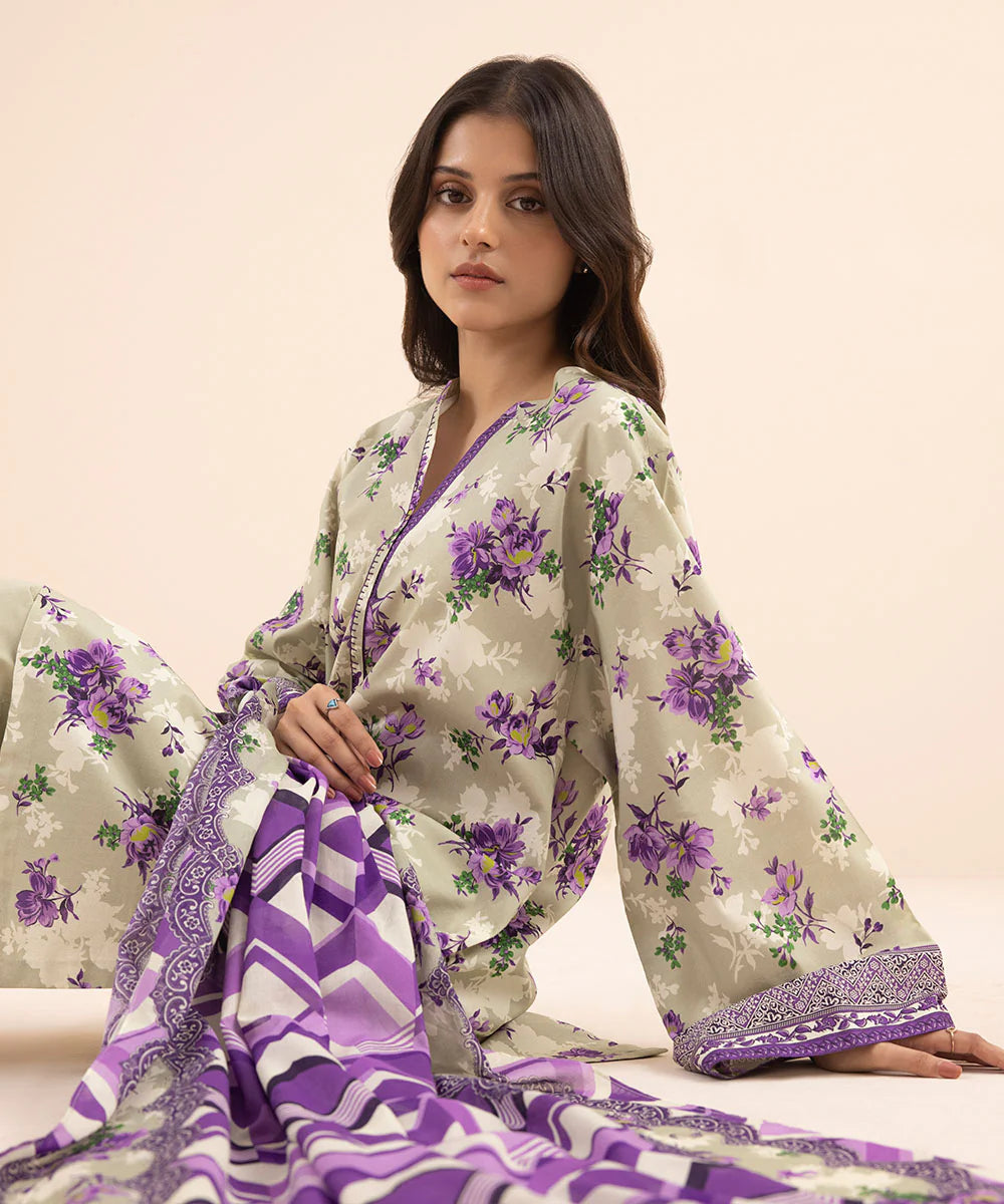 SAPPHIRE | UNSTITCHED 2 PIECE PRINTED LAWN SUIT