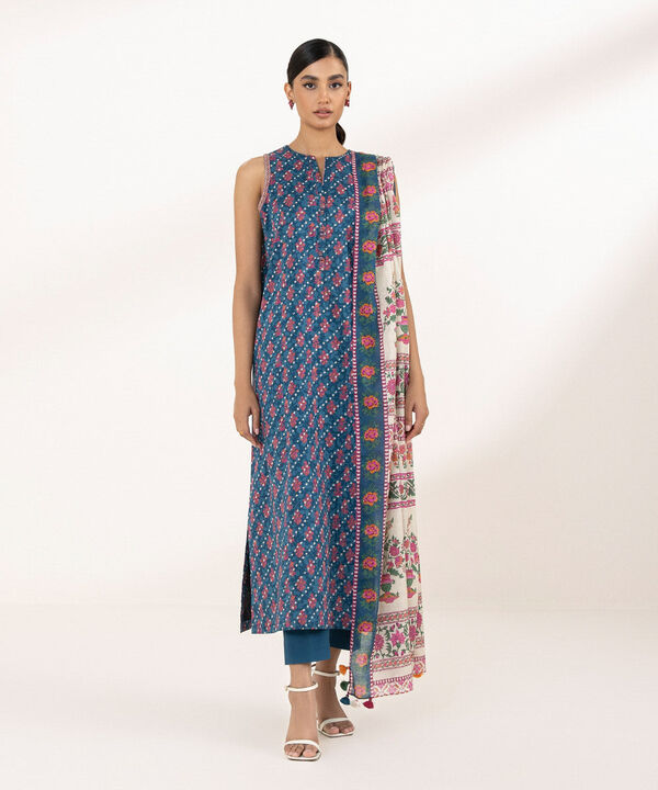 SAPPHIRE | UNSTITCHED 2 PIECE PRINTED LAWN SUIT