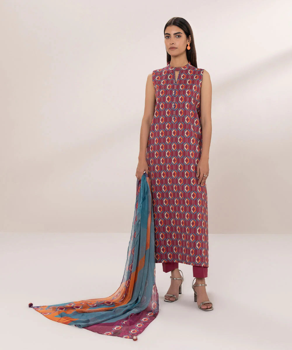 SAPPHIRE | UNSTITCHED 2 PIECE PRINTED LAWN SUIT