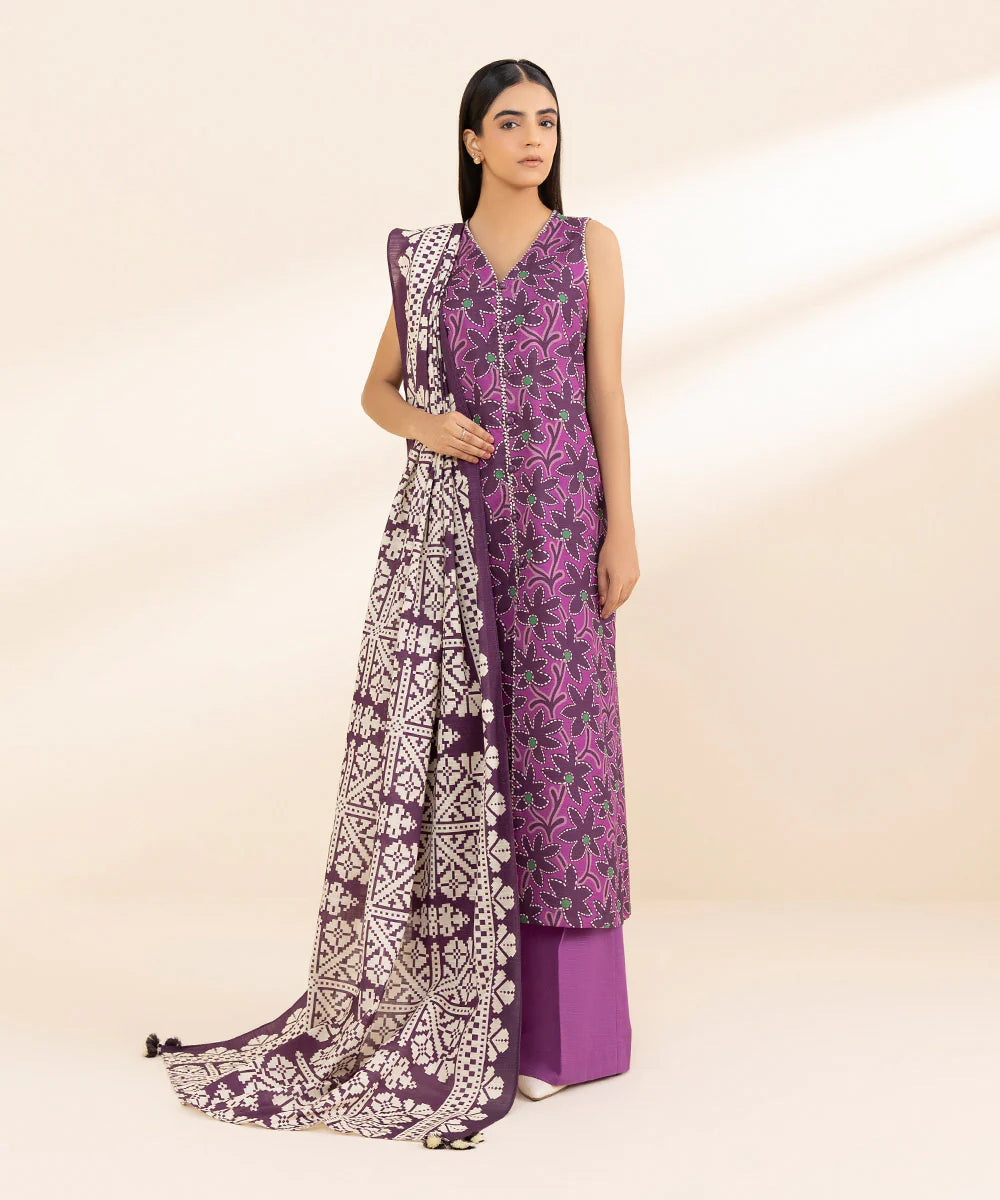 SAPPHIRE | UNSTITCHED 2 PIECE PRINTED KHADDAR SUIT