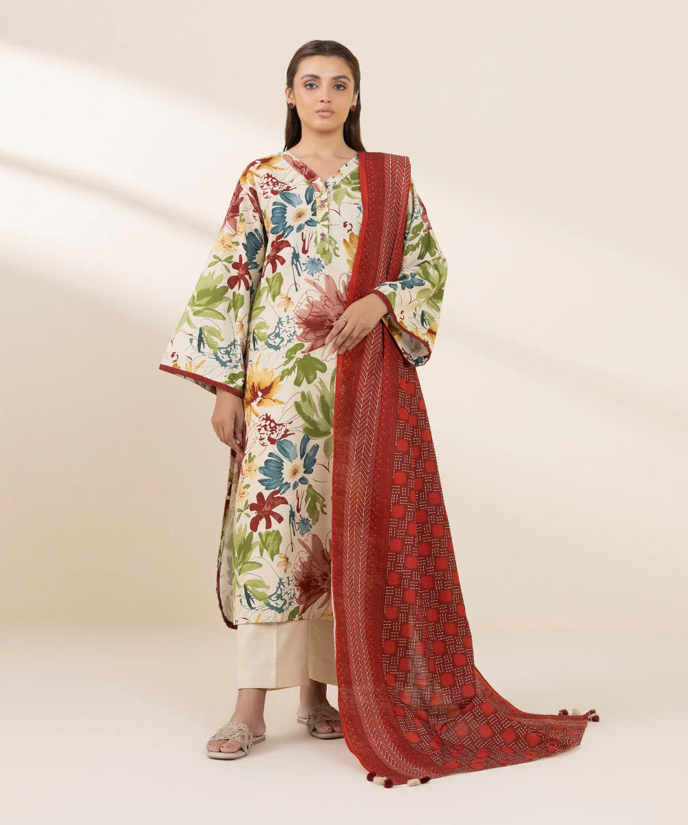 SAPPHIRE | UNSTITCHED 2 PIECE PRINTED LIGHT KHADDAR SUIT