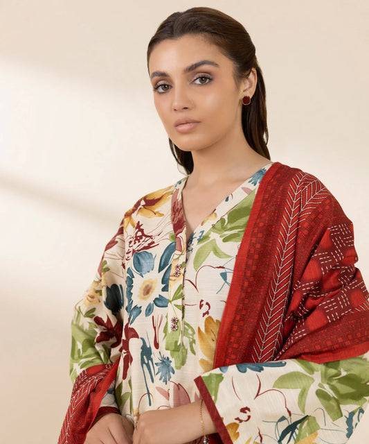 SAPPHIRE | UNSTITCHED 2 PIECE PRINTED LIGHT KHADDAR SUIT