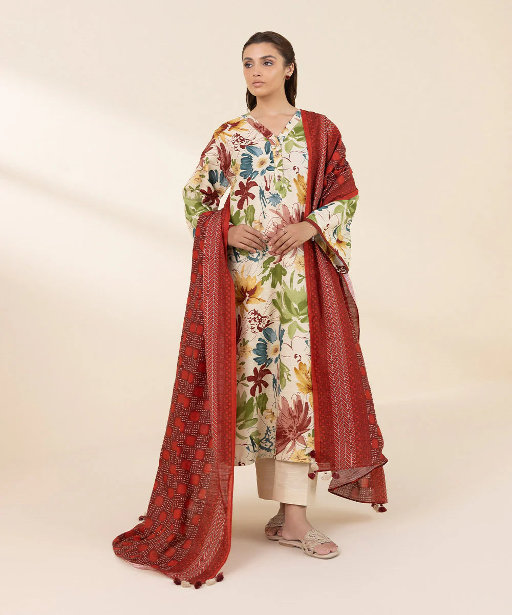 SAPPHIRE | UNSTITCHED 2 PIECE PRINTED LIGHT KHADDAR SUIT