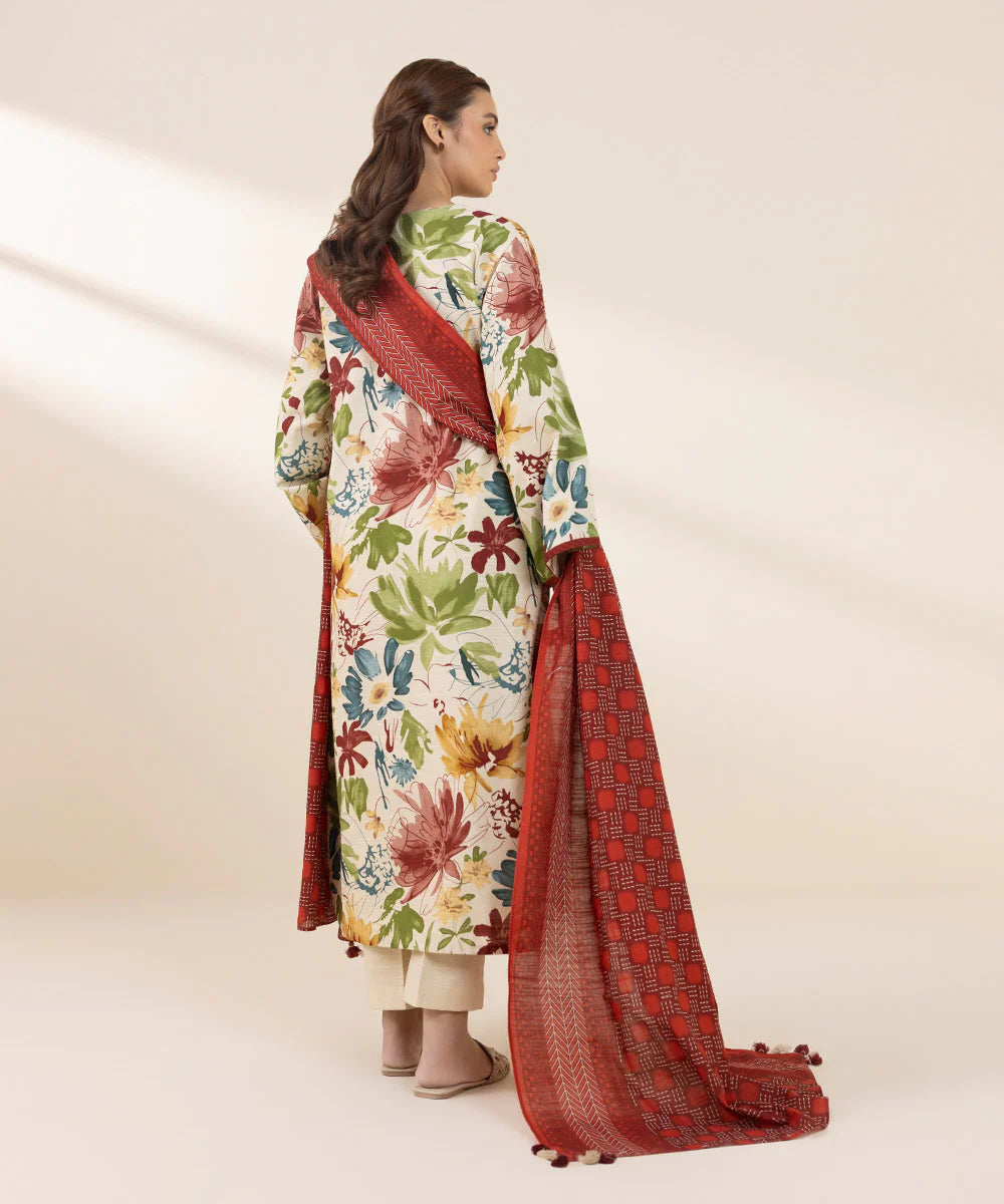 SAPPHIRE | UNSTITCHED 2 PIECE PRINTED LIGHT KHADDAR SUIT