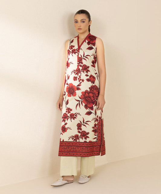 SAPPHIRE | UNSTITCHED 2 PIECE PRINTED COTTON VISCOSE SUIT
