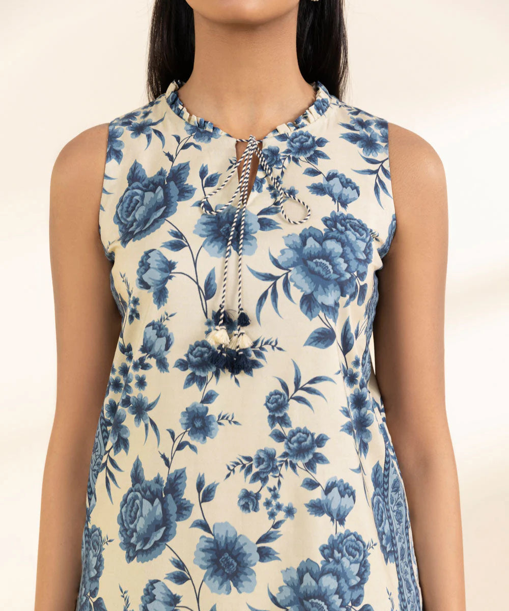 SAPPHIRE | UNSTITCHED 2 PIECE PRINTED COTTON VISCOSE SUIT