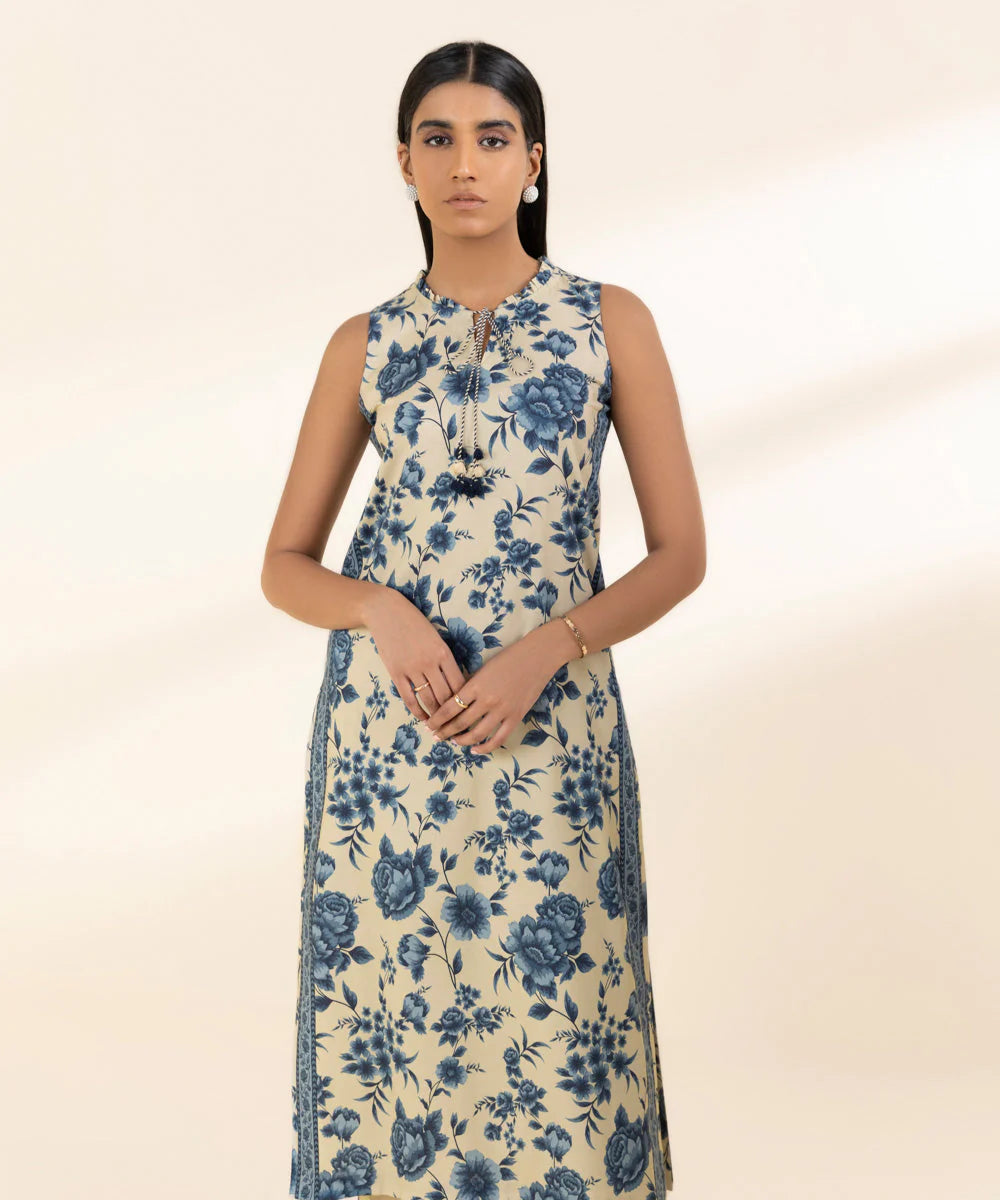 SAPPHIRE | UNSTITCHED 2 PIECE PRINTED COTTON VISCOSE SUIT