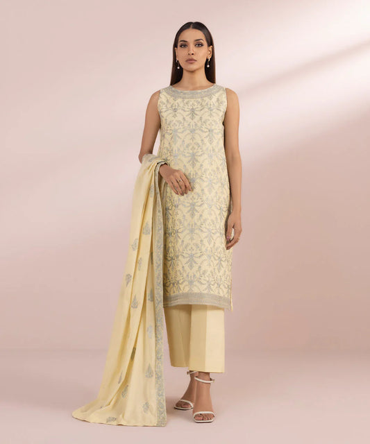 SAPPHIRE | UNSTITCHED 3 PIECE EMBROIDERED LAWN SUIT