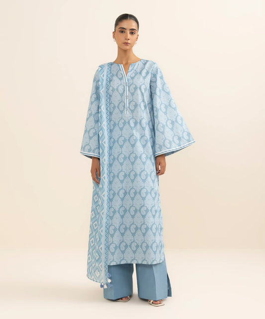 SAPPHIRE | UNSTITCHED 3 PIECE PRINTED LAWN SUIT