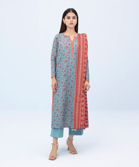 SAPPHIRE | UNSTITCHED 3 PIECE PRINTED KHADDAR SUIT