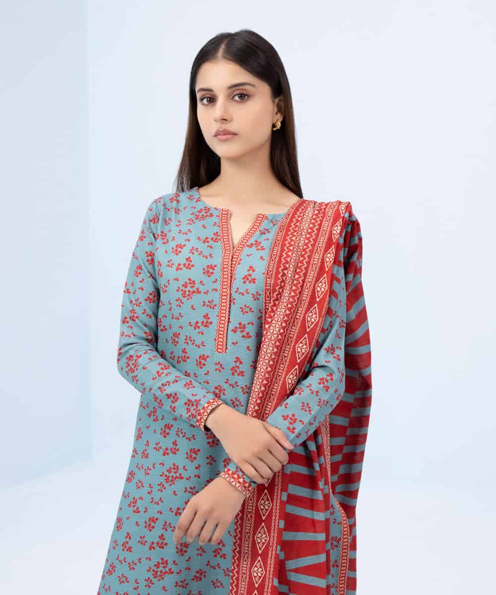 SAPPHIRE | UNSTITCHED 3 PIECE PRINTED KHADDAR SUIT