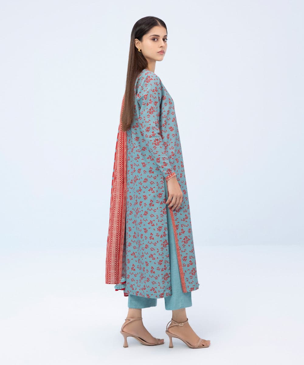 SAPPHIRE | UNSTITCHED 3 PIECE PRINTED KHADDAR SUIT