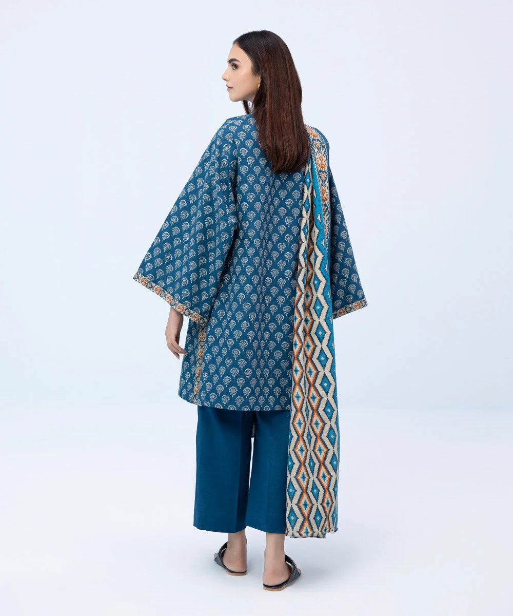 SAPPHIRE | UNSTITCHED 3 PIECE PRINTED LIGHT KHADDAR SUIT