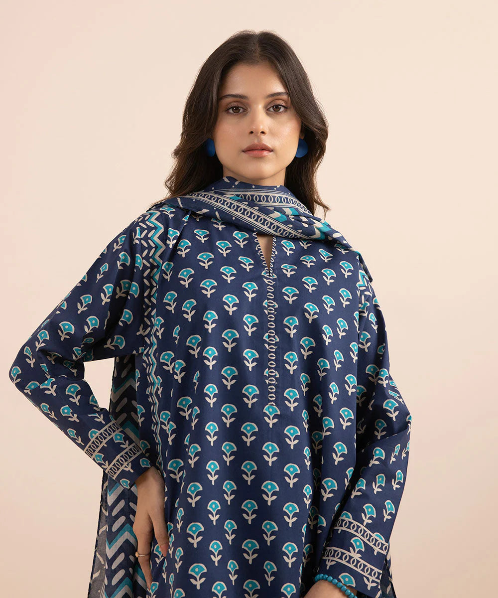 SAPPHIRE | UNSTITCHED 3 PIECE PRINTED LAWN SUIT