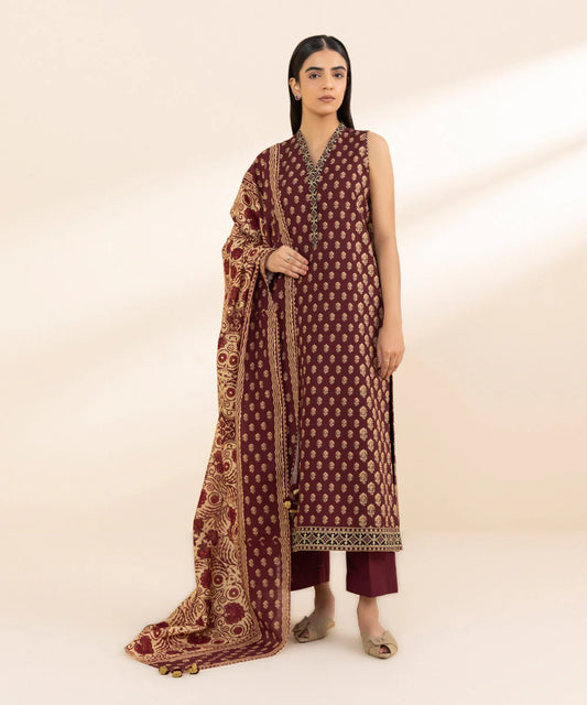 SAPPHIRE | UNSTITCHED 3 PIECE PRINTED LIGHT KHADDAR SUIT