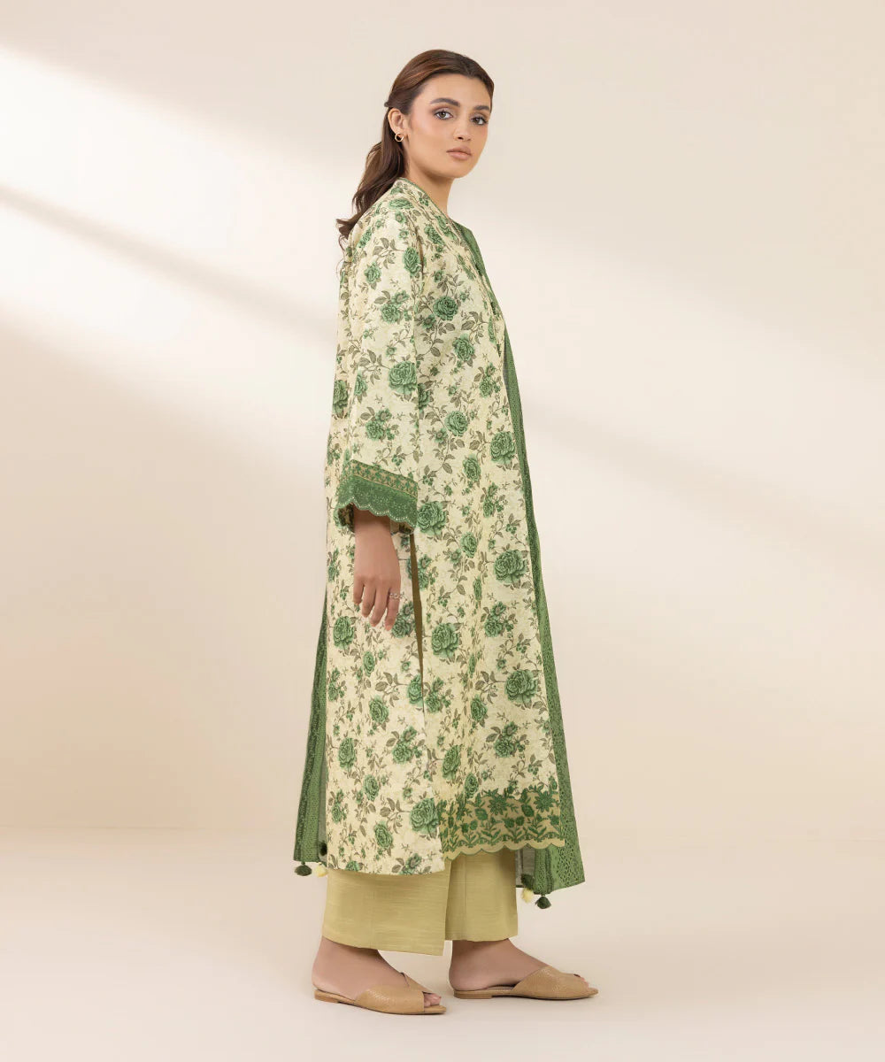 SAPPHIRE | UNSTITCHED 3 PIECE EMBROIDERED LIGHT KHADDAR SUIT