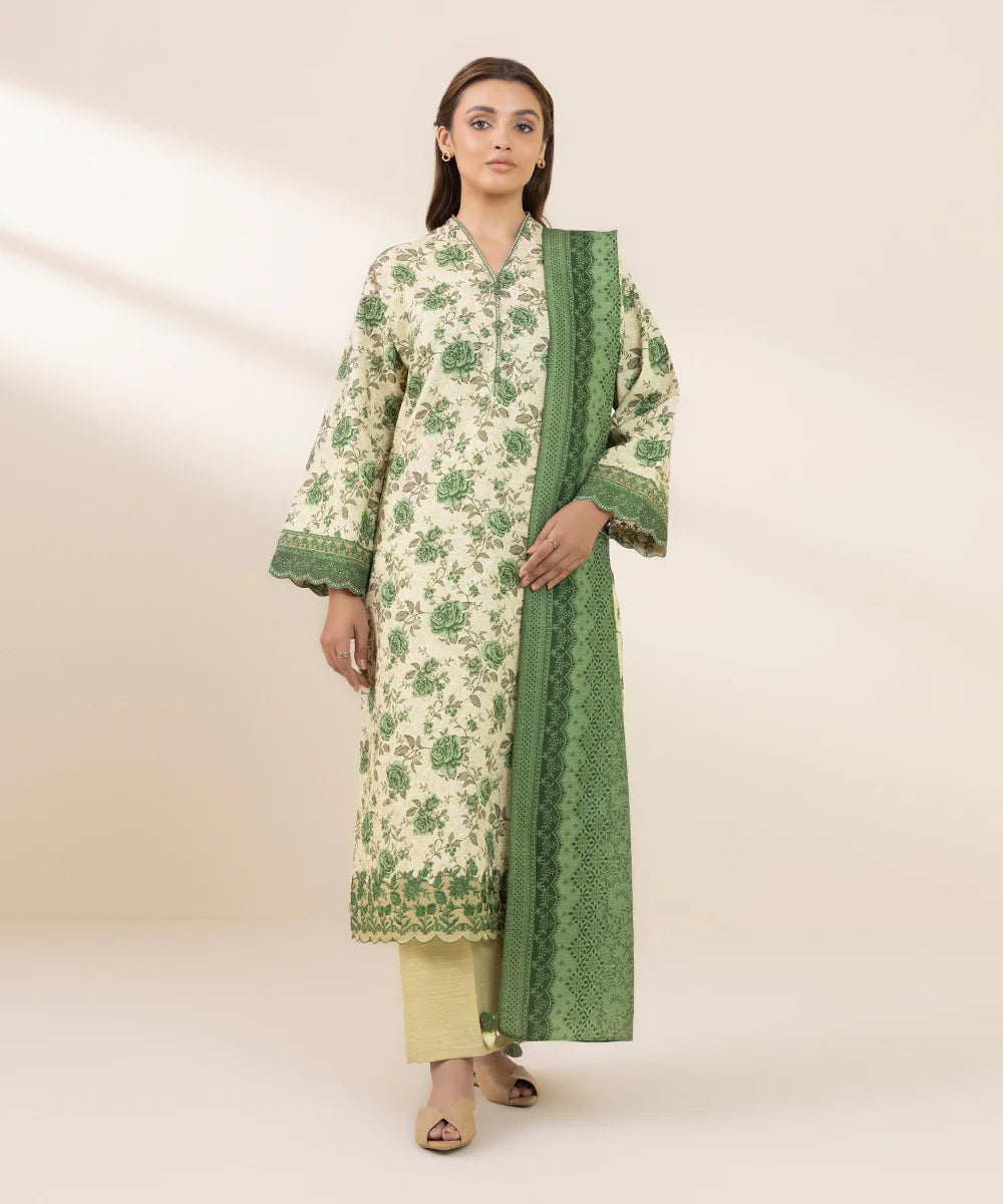 SAPPHIRE | UNSTITCHED 3 PIECE EMBROIDERED LIGHT KHADDAR SUIT