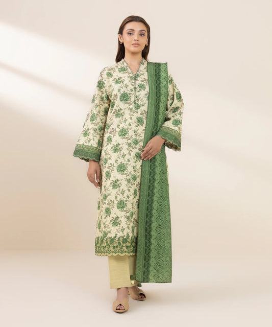 SAPPHIRE | UNSTITCHED 3 PIECE EMBROIDERED LIGHT KHADDAR SUIT