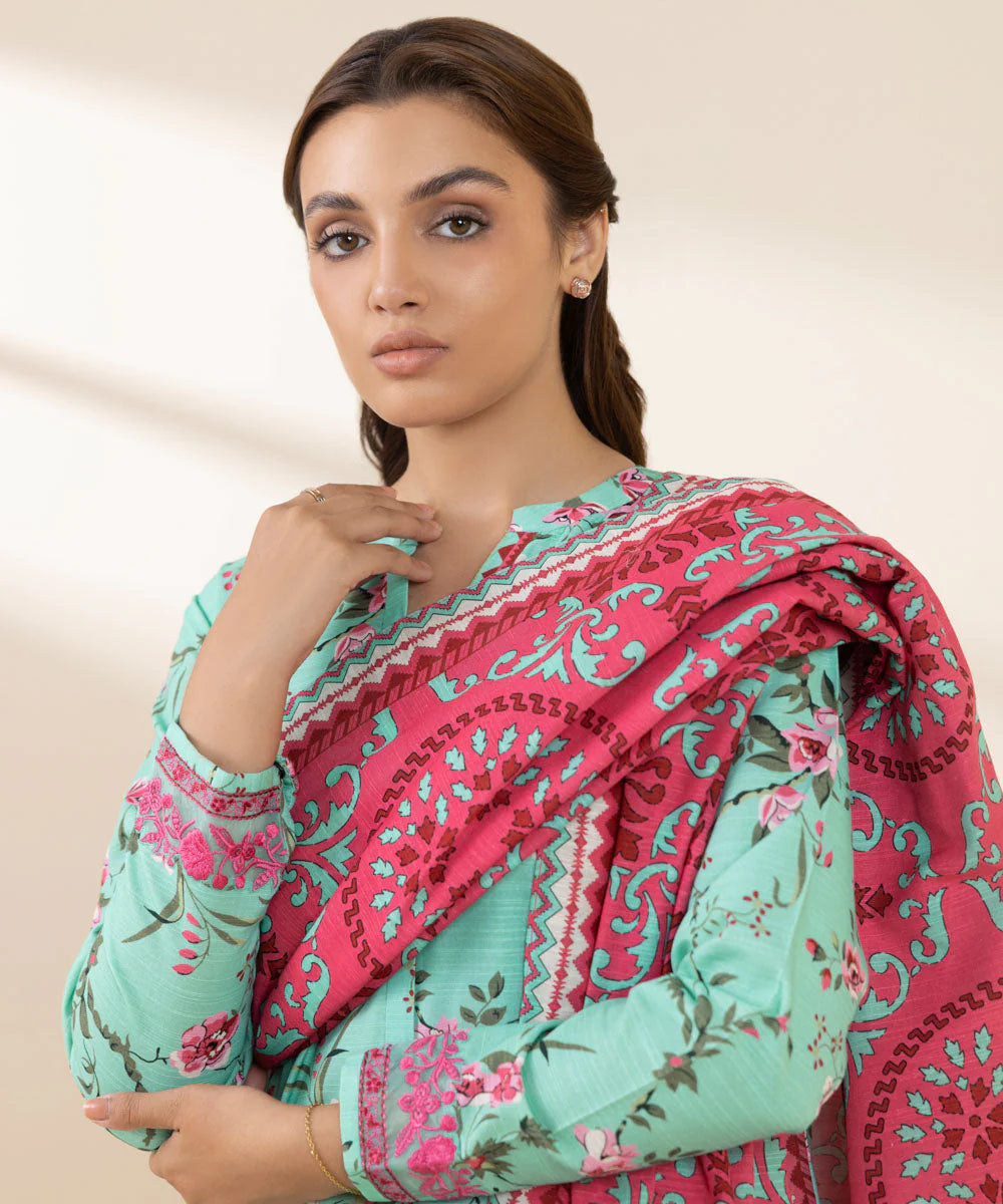 SAPPHIRE | UNSTITCHED 3 PIECE EMBROIDERED KHADDAR SUIT