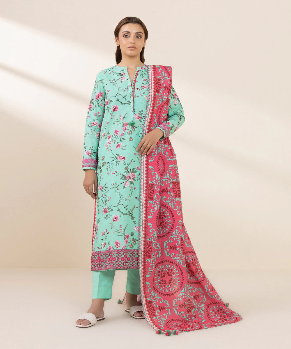 SAPPHIRE | UNSTITCHED 3 PIECE EMBROIDERED KHADDAR SUIT