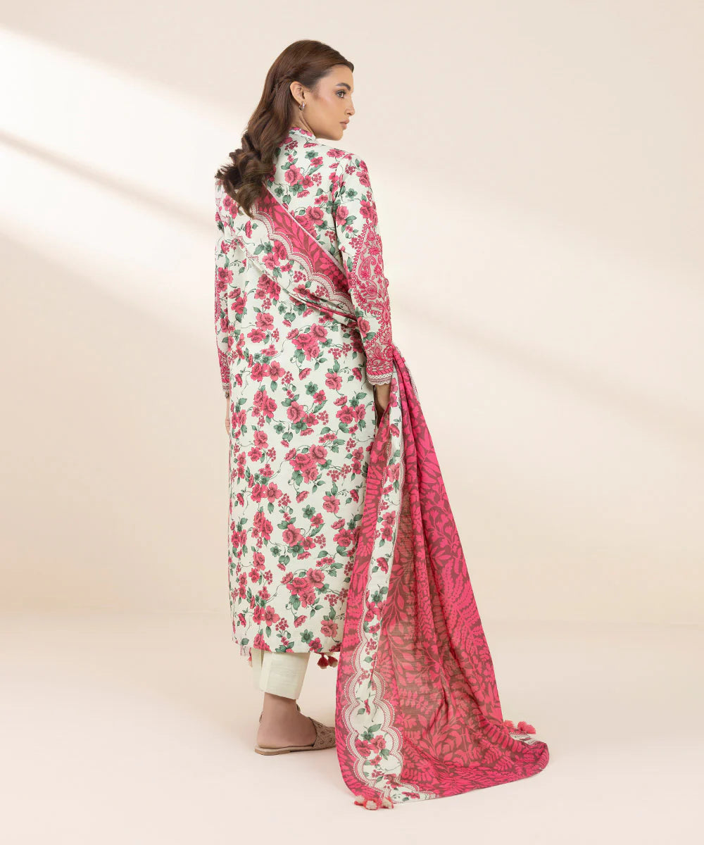 SAPPHIRE | UNSTITCHED 3 PIECE EMBROIDERED LIGHT KHADDAR SUIT