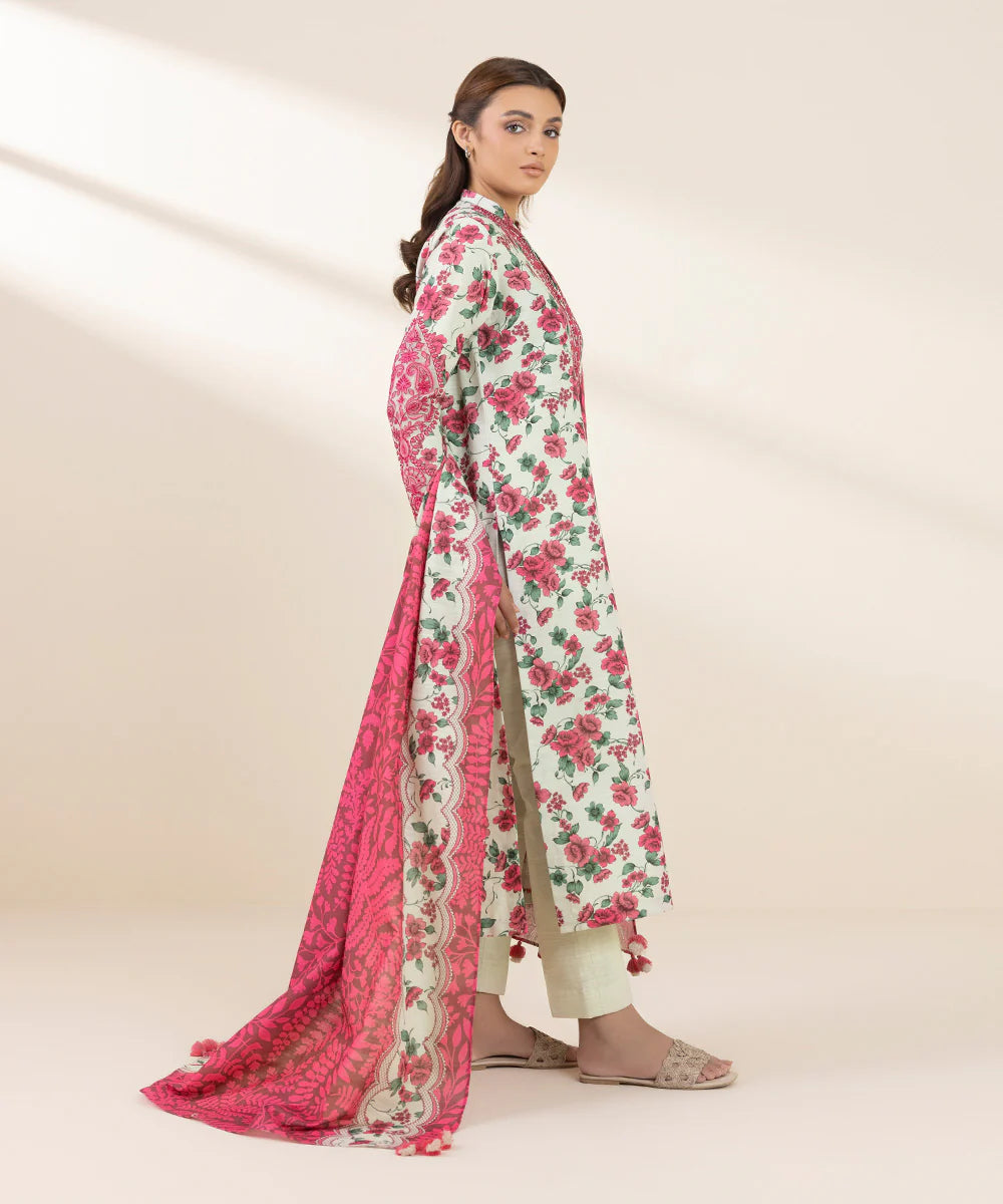 SAPPHIRE | UNSTITCHED 3 PIECE EMBROIDERED LIGHT KHADDAR SUIT
