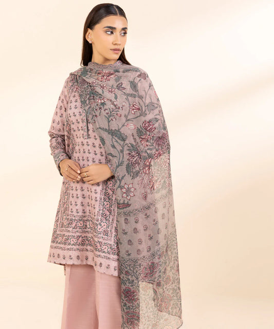 SAPPHIRE | UNSTITCHED 3 PIECE PRINTED LIGHT KHADDAR SUIT