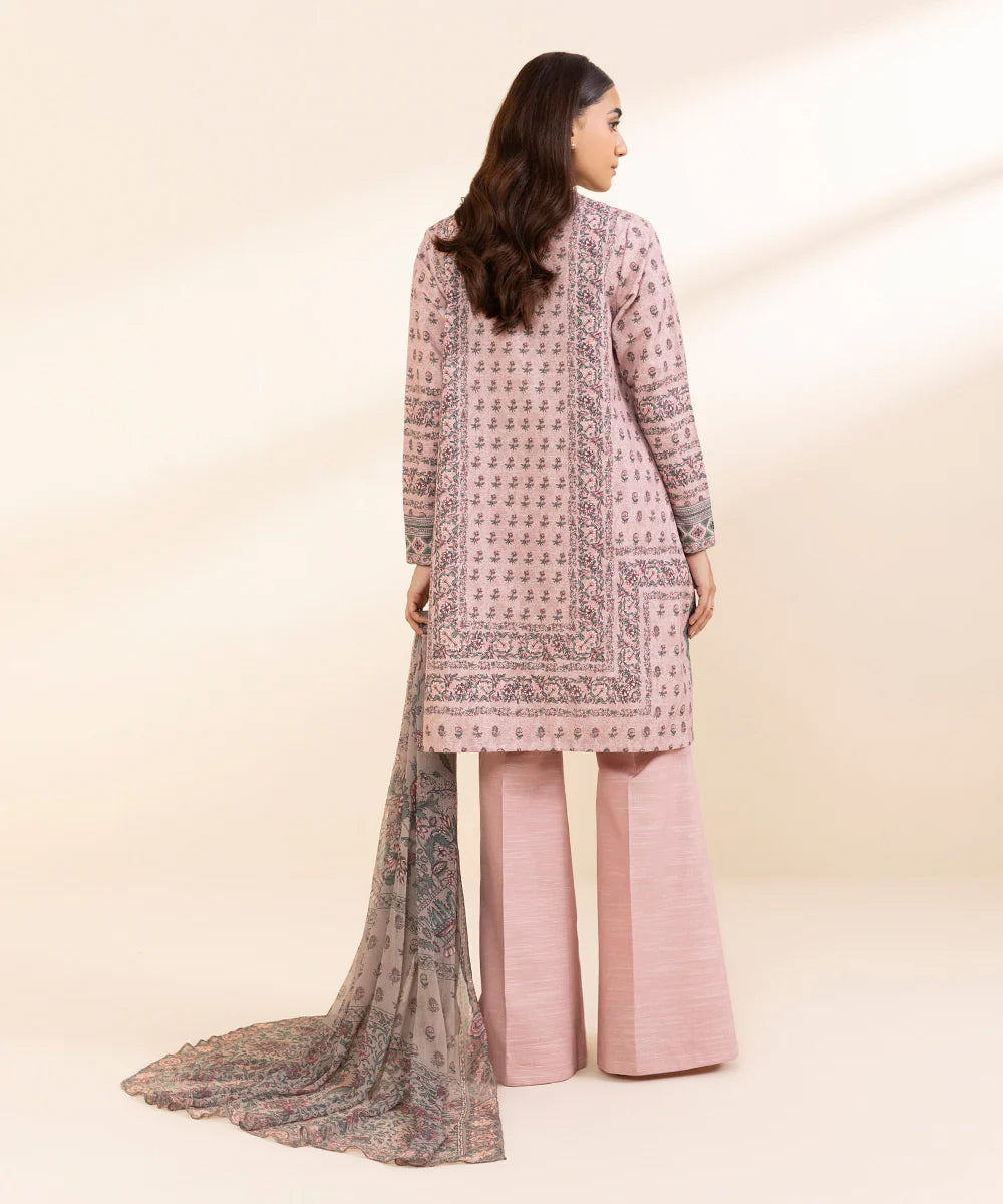 SAPPHIRE | UNSTITCHED 3 PIECE PRINTED LIGHT KHADDAR SUIT