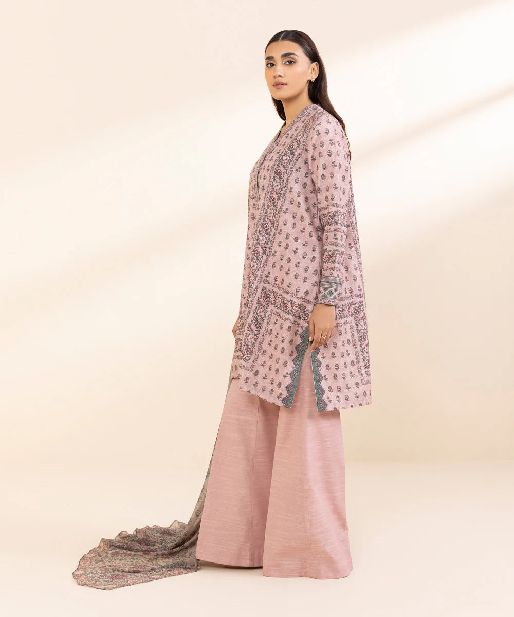 SAPPHIRE | UNSTITCHED 3 PIECE PRINTED LIGHT KHADDAR SUIT
